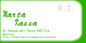 marta kassa business card